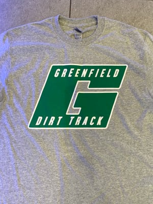 Image of Greenfield Dirt Track Logo T- Shirt, Grey