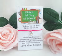 Image 1 of Personalised 1st day at school bracelet, Wish bracelet, First day at school gift