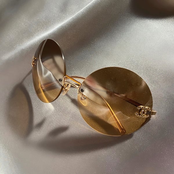 Image of Chanel Rare Round Diamanté Sunglasses