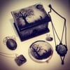 Hand Painted Resin Art Trinket Box with Drawer - Gloomy Wood
