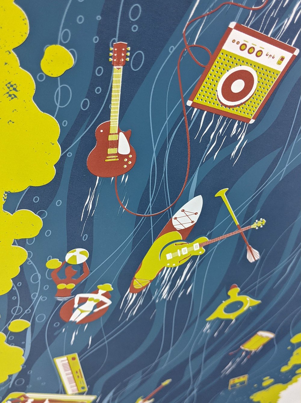 Wilco & Sleater Kinney, Asheville, NC "Float the River" poster