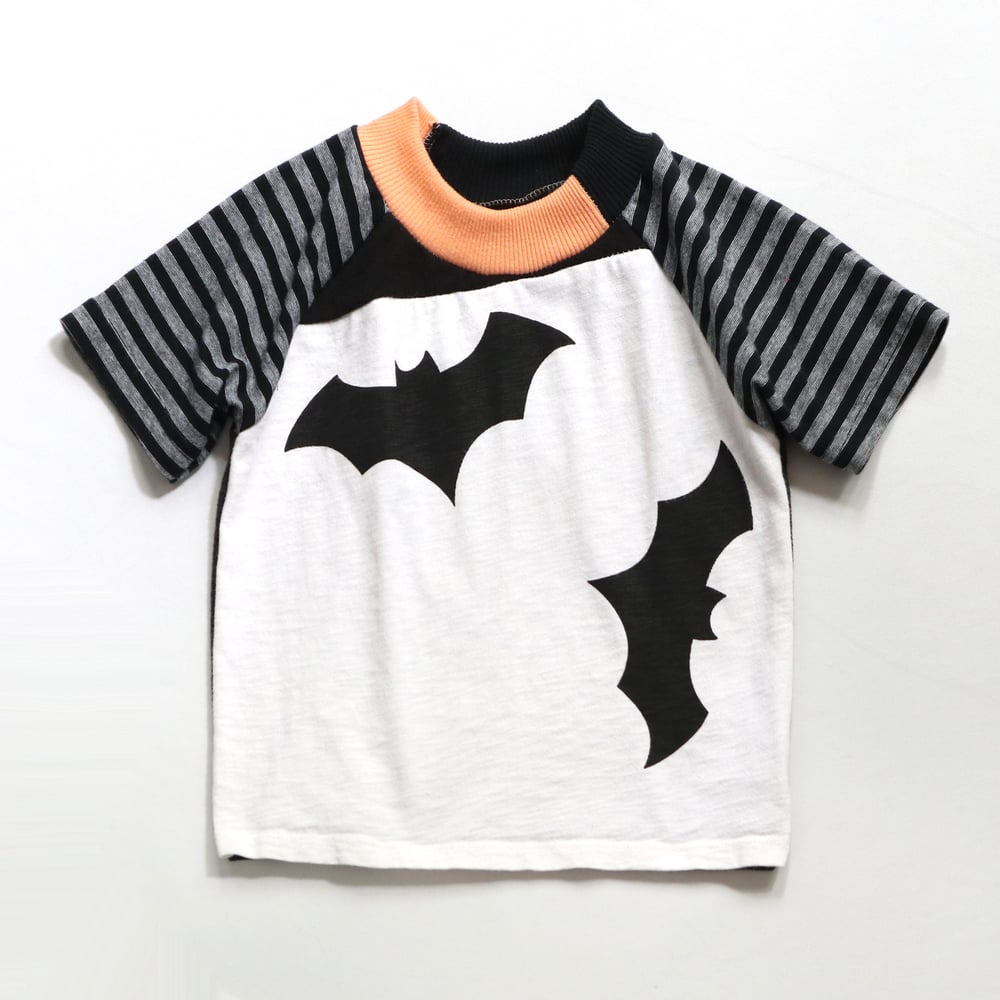 Image of halloween bat bats batty 4T The courtneycourtney TEE shirt unisex top patchwork boys tshirt tees eco