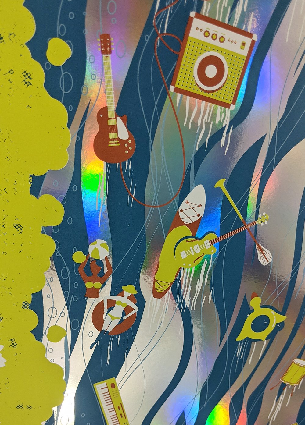 Wilco & Sleater Kinney, Asheville, NC "Float the River" poster ** FOIL VARIANT**