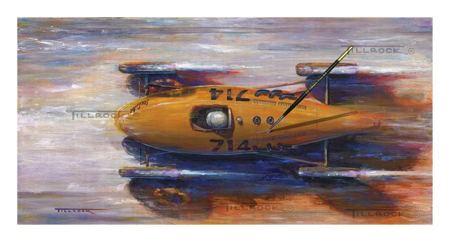 Image of "714" Belly Tank Bonneville Racer 13x19 Print 