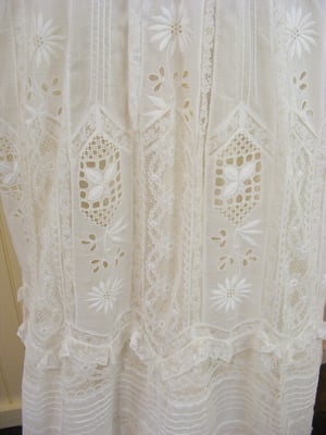 Edwardian White Croque Dress Handmade Lace c.1900  