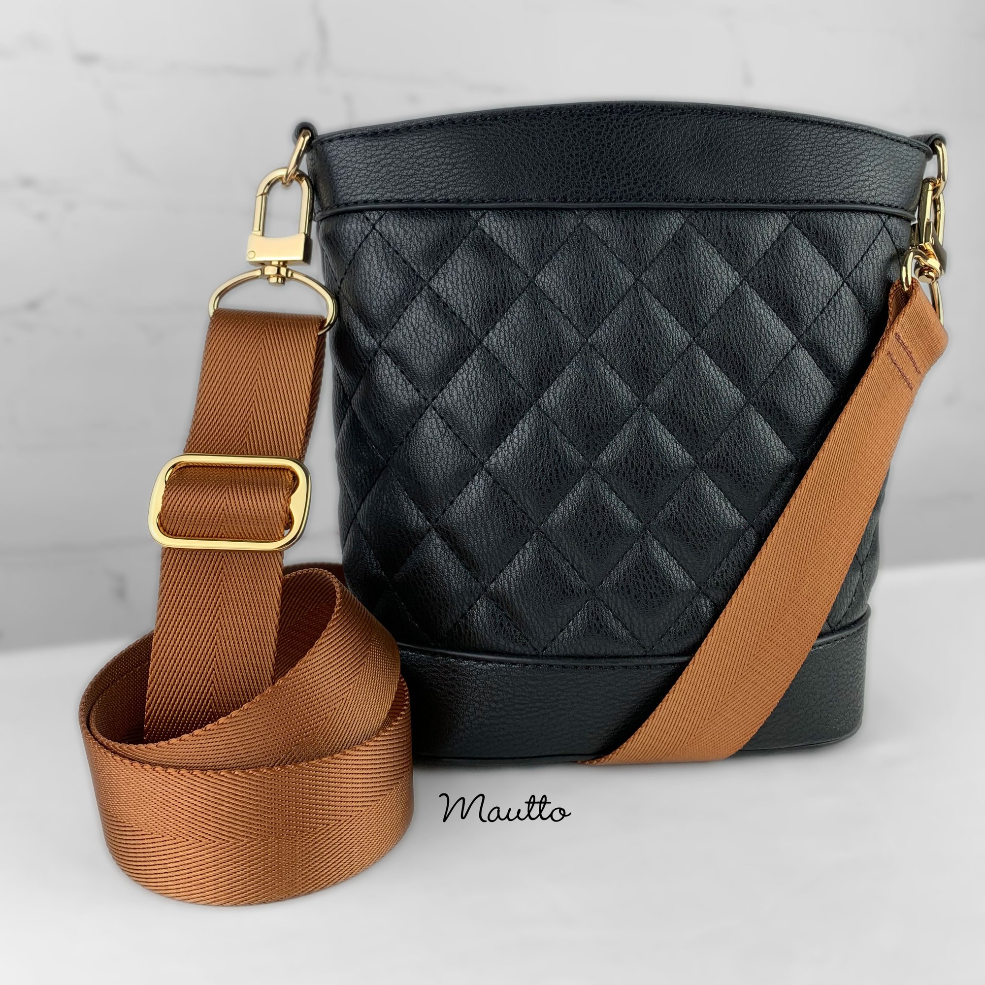 Bronze Tan Adjustable Strap for Bags - Luxurious Satin Nylon, 1.5 Wide - U  Shape #16XLG Hooks