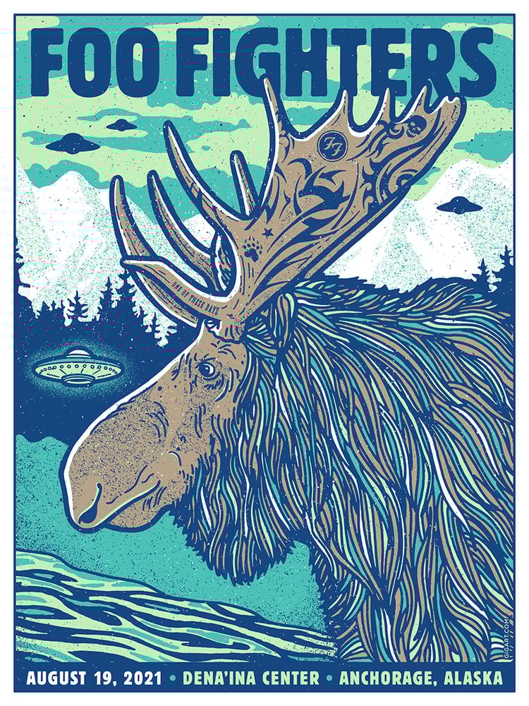 Image of Foo Fighters MOOSE 2021 Anchorage AK - Main Show Poster 2