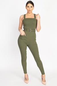 Image 1 of Problem Solver Belted Jumpsuit