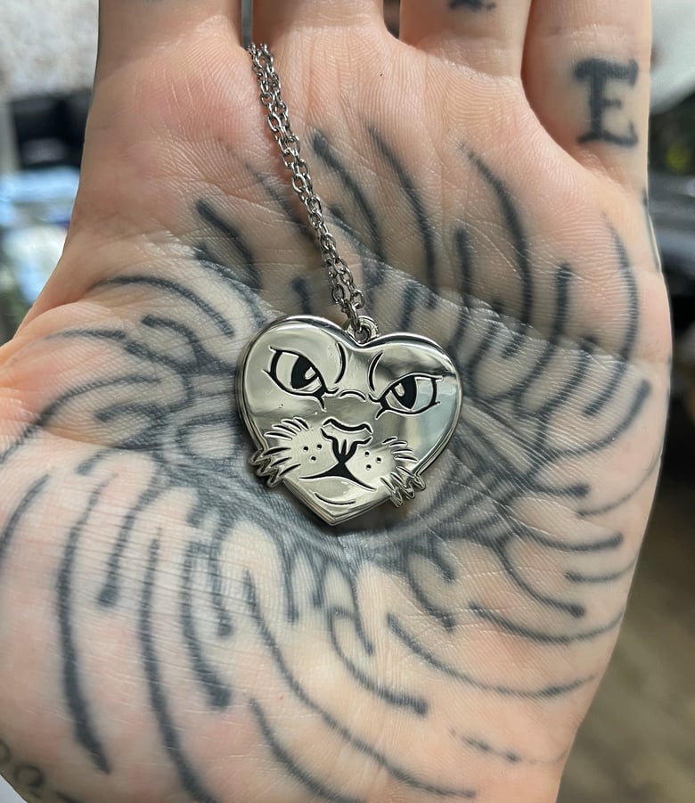 Image of Cat heart pendant 