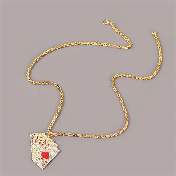 Image of Collier Carte Hip Hop pour hommes  Gold