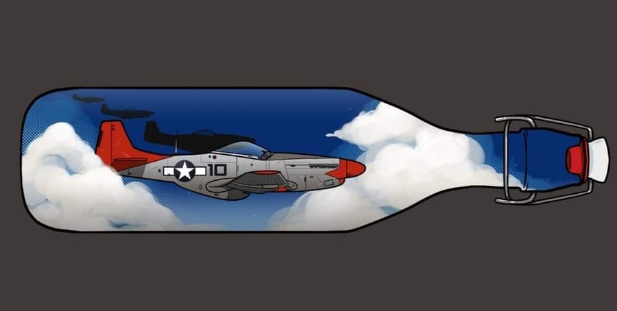 Image of Aircraft in a bottle Version 9 "Tuskegee"
