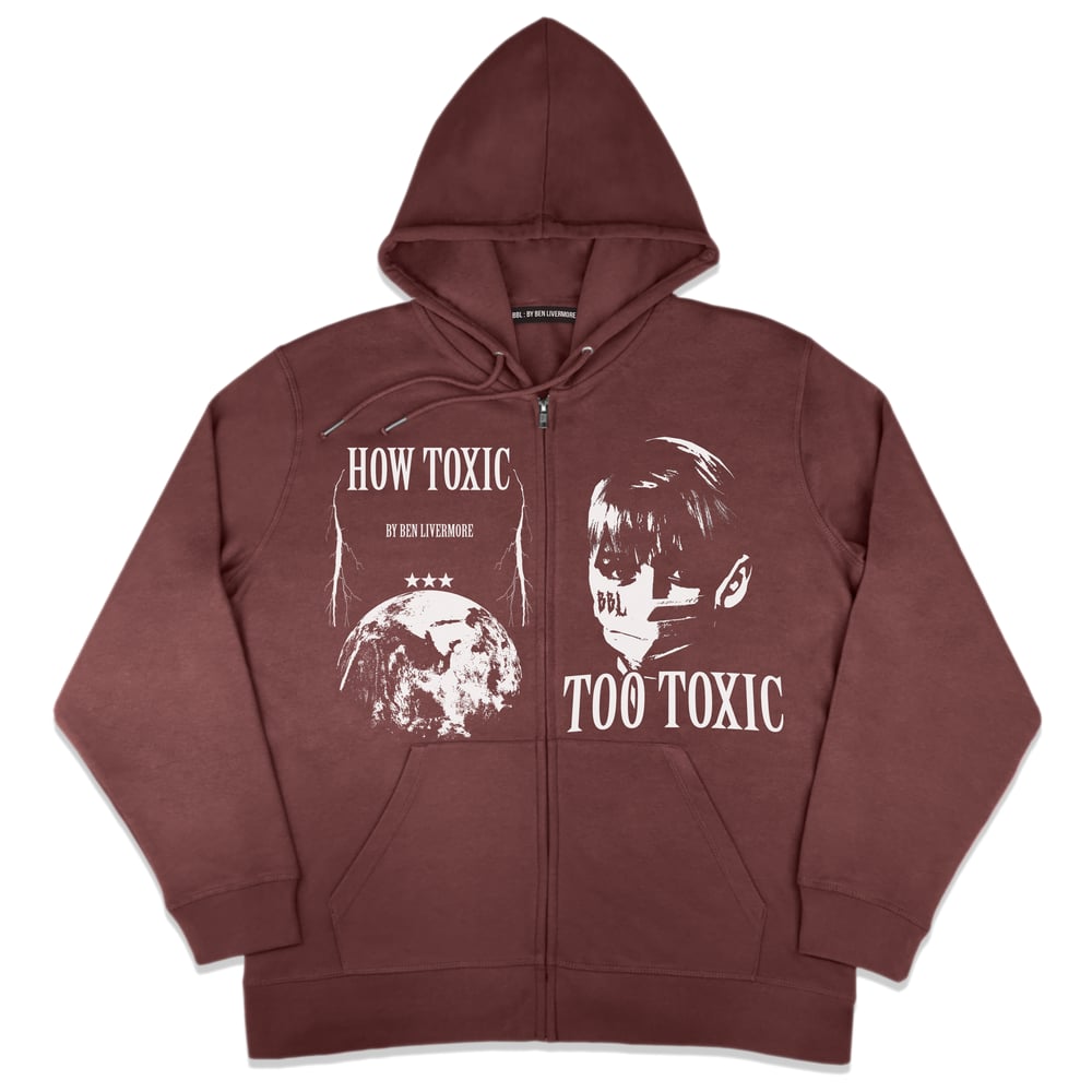 Image of Too Toxic Zip Up Hoodie (Sunset Red)