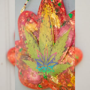 Image of Layered Hemp Leaf Wall Hanging