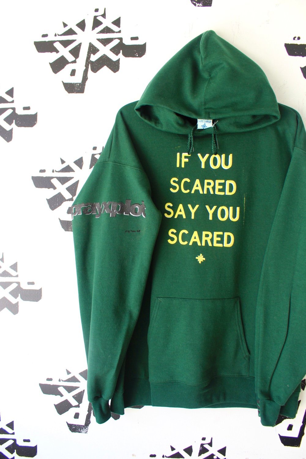 if you scared hoodie in green 