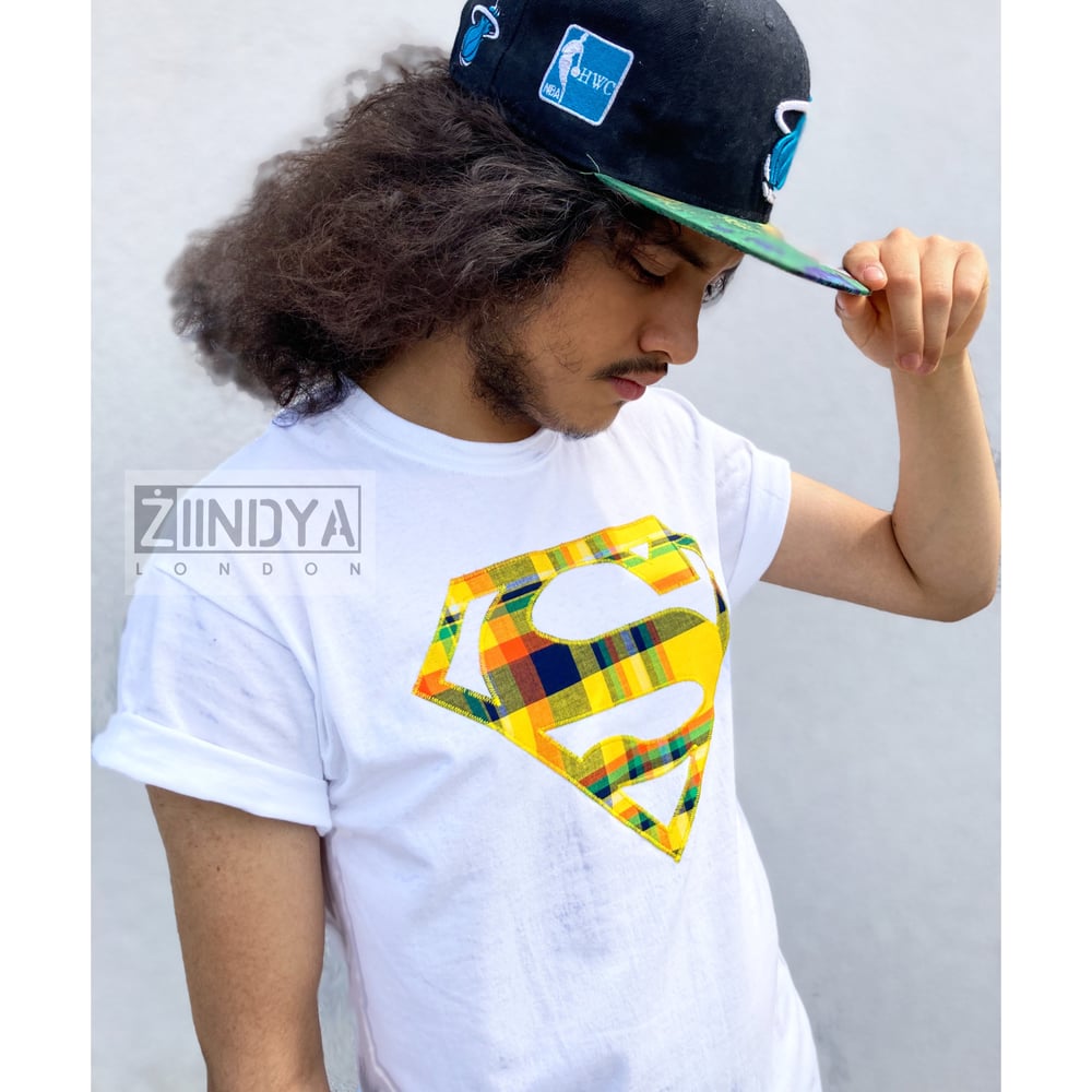 Image of Madras Afro Superman Men's Tee shirt