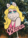 Personalized - Miss Piggy Inspired Cake Topper 