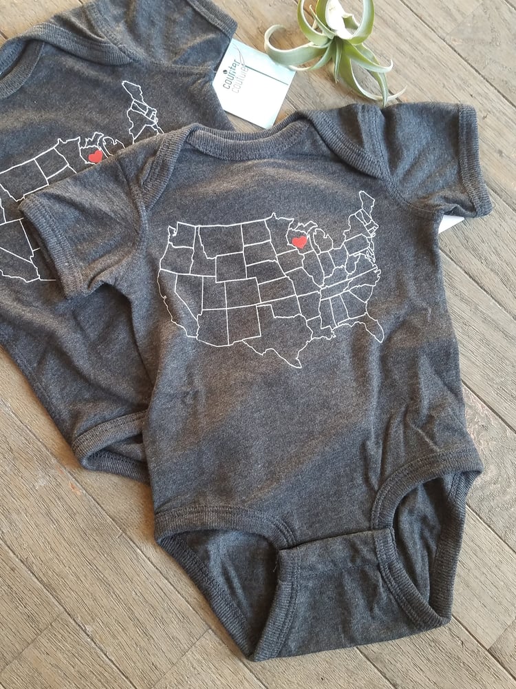 Image of Wisconsin State Map Onesie