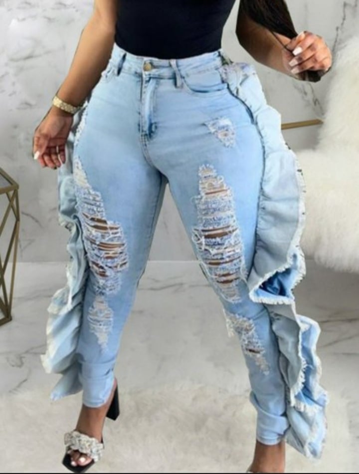 Distressed Butterfly Jeans Image 2