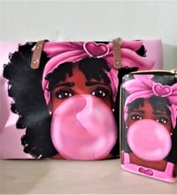 Pink Tote & Wallet Set