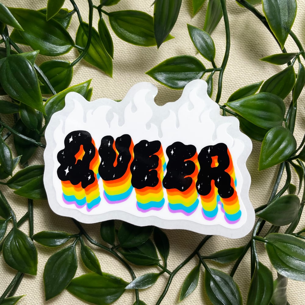 Flaming Queer Sticker