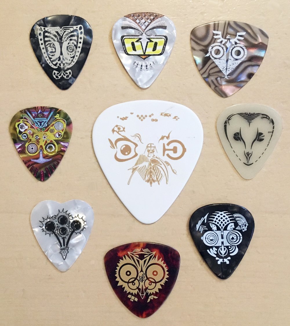 All 3 Sets of Owl Guitar Picks