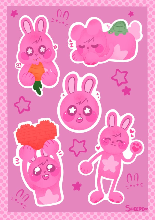 Image of Pink Seonghwa - Bunny Sticker Sheet!