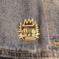 Image 2 of CAT ARTIST SERIES: JEAN-MICHEL BASQUIAT CAT PIN