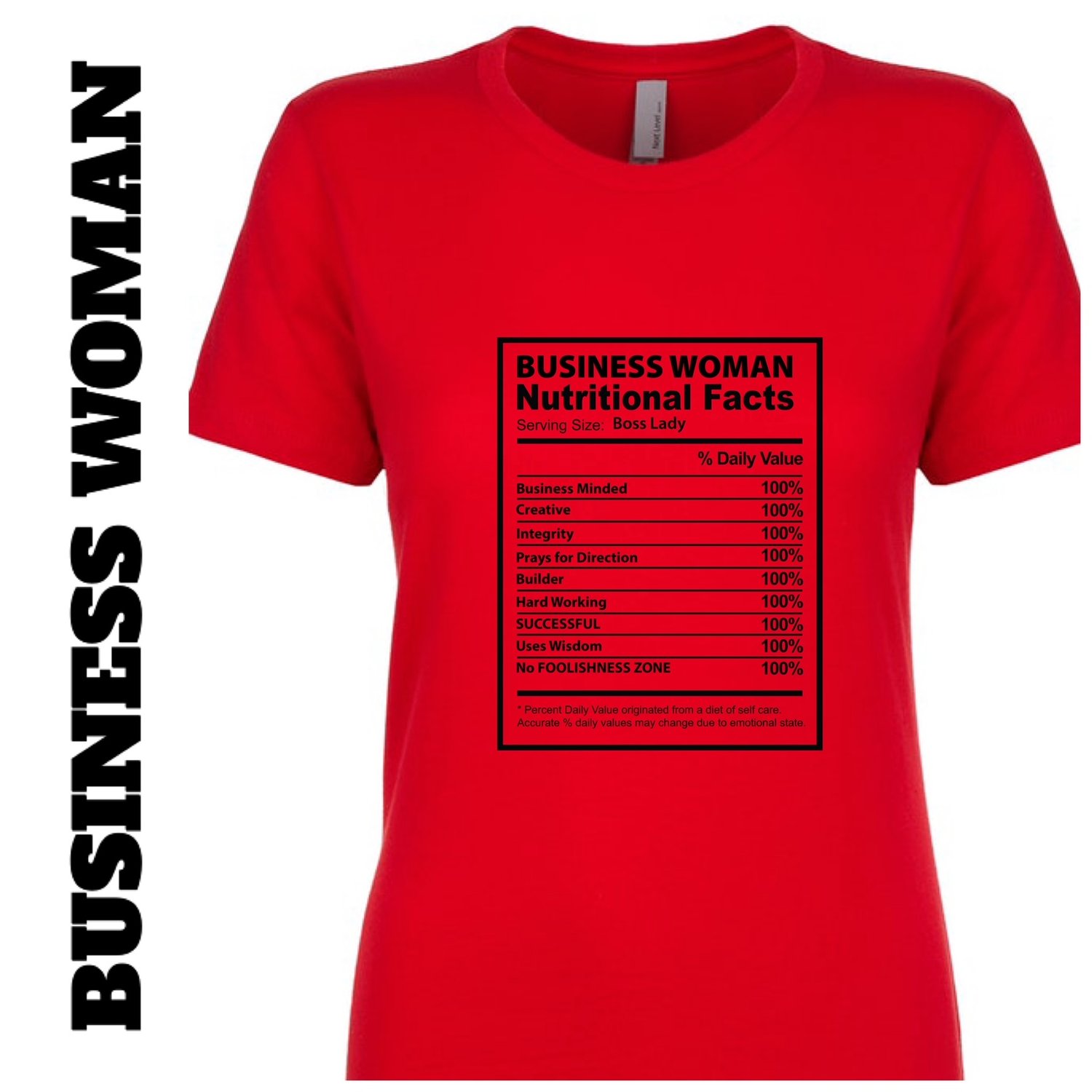 Image of Business Woman Nutritional Facts Tee