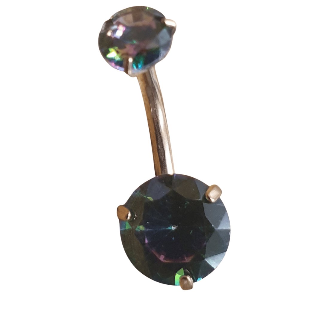 Image of Black Oil-Spill Two Gem Belly Piercing