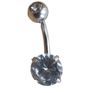 Image of Silver Gem Belly Piercing