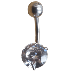 Image of Silver Gem Belly Piercing