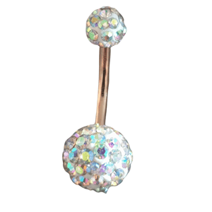 Image of Luxury Silver Glitter-Ball Belly Piercing