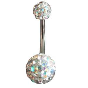 Image of Luxury Silver Glitter-Ball Belly Piercing