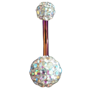 Image of Luxury Silver Glitter-Ball Belly Piercing