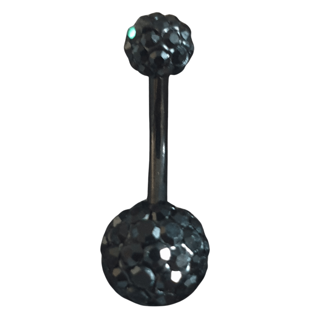 Image of Luxury Black Glitter-Ball Belly Piercing