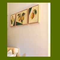 Image 1 of Triptych of Leafy Lemons