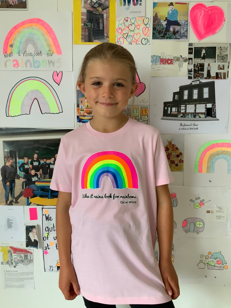 Image of Kids Pink Rainbow T-Shirt