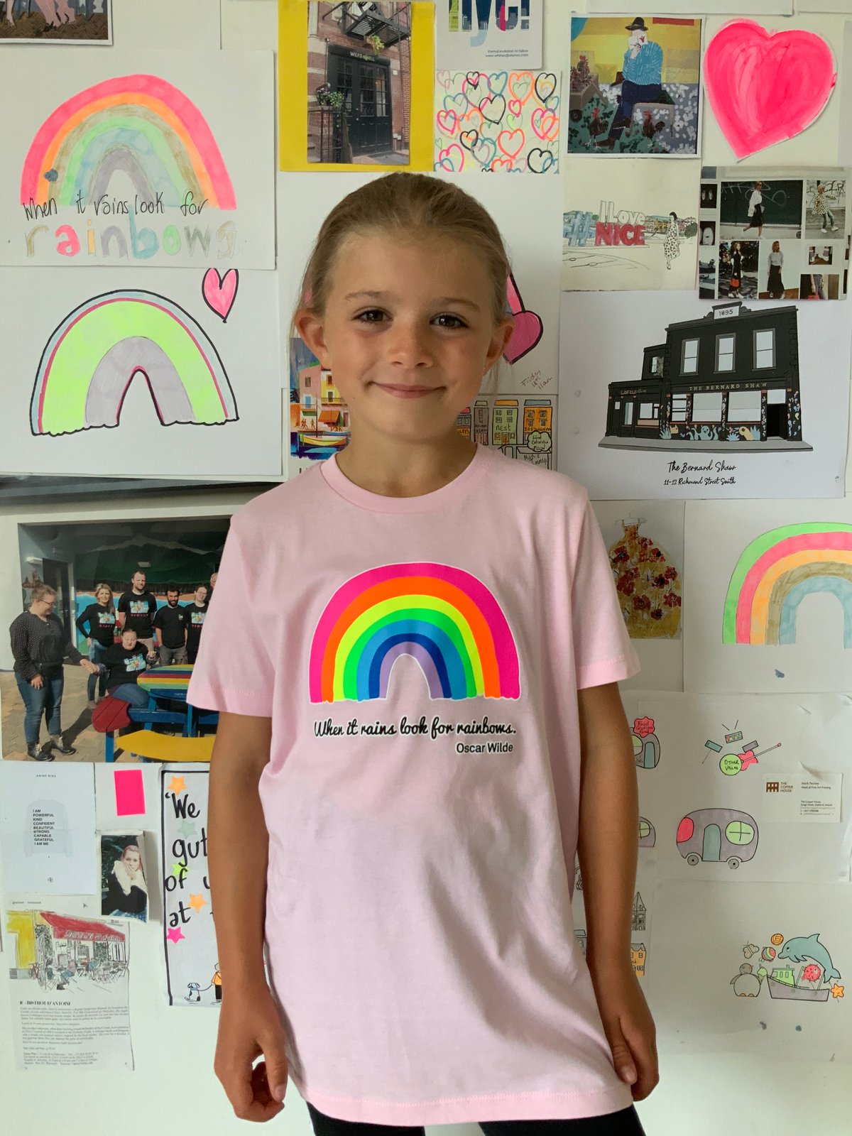 Image of Kids Pink Rainbow T-Shirt