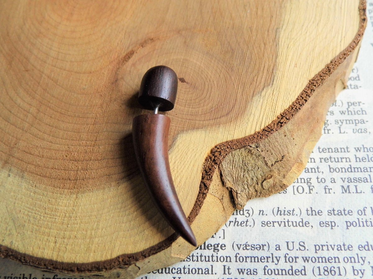 Unisex Wooden Faux Gauge Plug Wood Earring