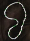 Blue Chalcedony and Malachite Beaded Necklace