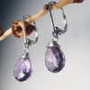 Candy Drop Earrings with Amethyst, Sterling Silver