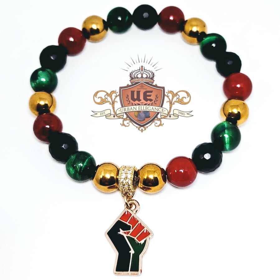 Image of RBG Fist Up Charm Bracelet