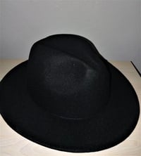 Image 1 of Black with Red Bottom Fedora