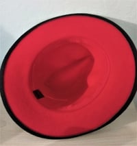 Image 3 of Black with Red Bottom Fedora