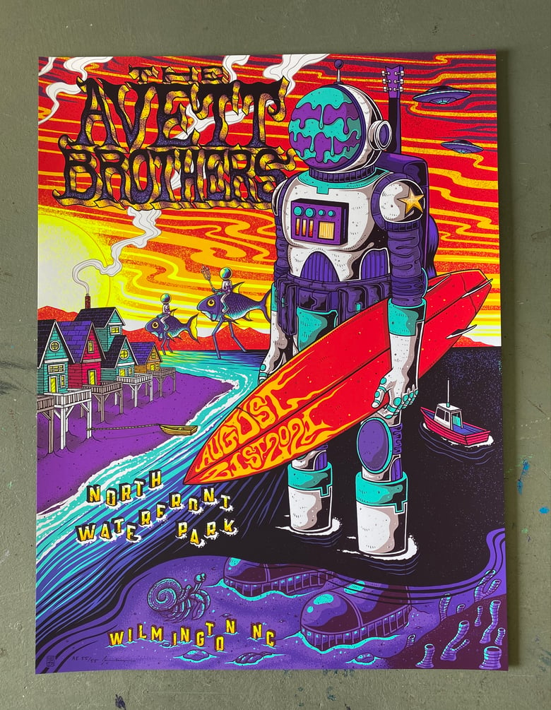 Image of The Avett Brothers - Wilmington NC - 2021 - Night 2 (Regular/Rainbow Foil/Gold Foil)