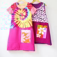 Image 2 of orchid magenta pocket 10/12 vintage fabric floral flower asymmetrical courtneycourtney tank crop top