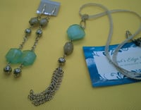 Image 1 of Sky Blue Recycled Necklace and Earring Set