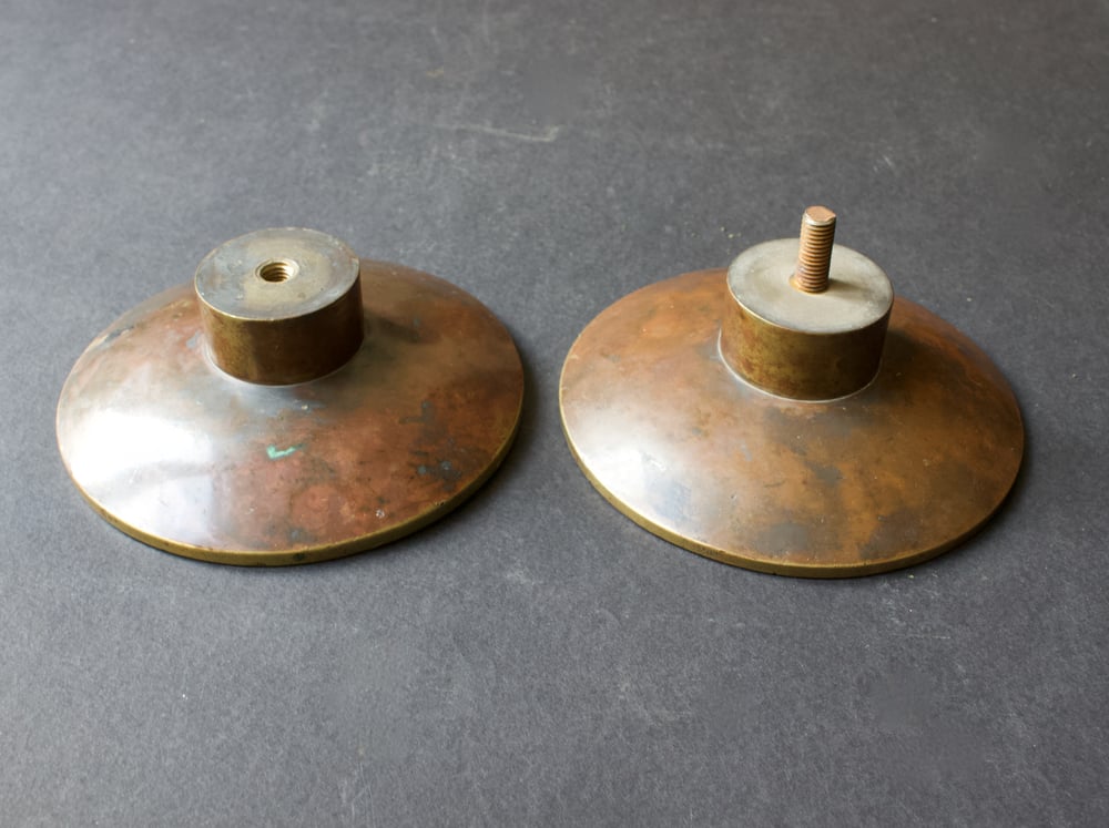 Image of 6" Circular Push-Pull Bronze Handles, French
