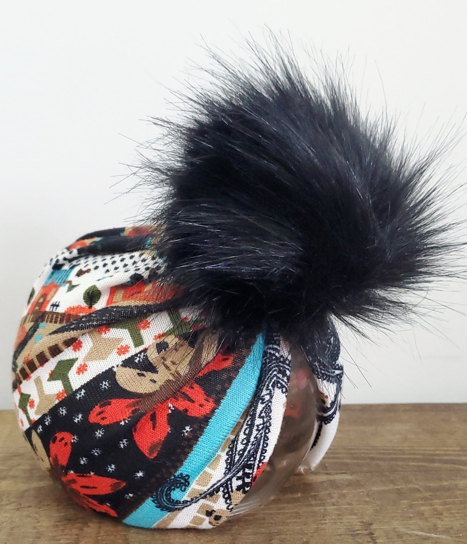 Image of Autumn knit POM turban