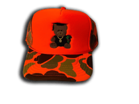 Teddy Bear - Orange Camo trucker hat